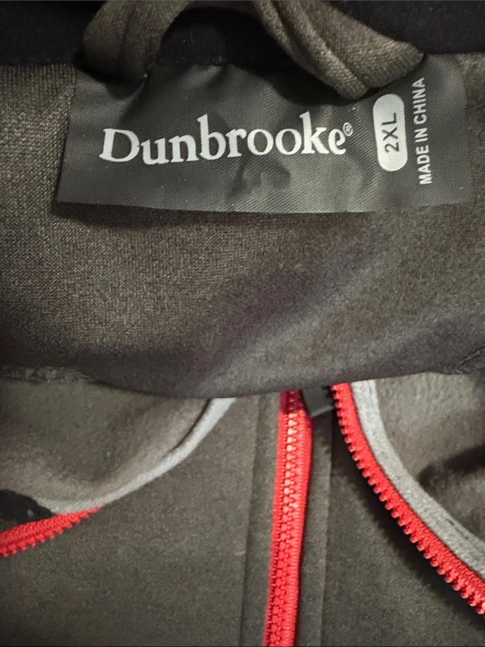 Dunbrooke Olive Green Softshell Jacket with Red Trim